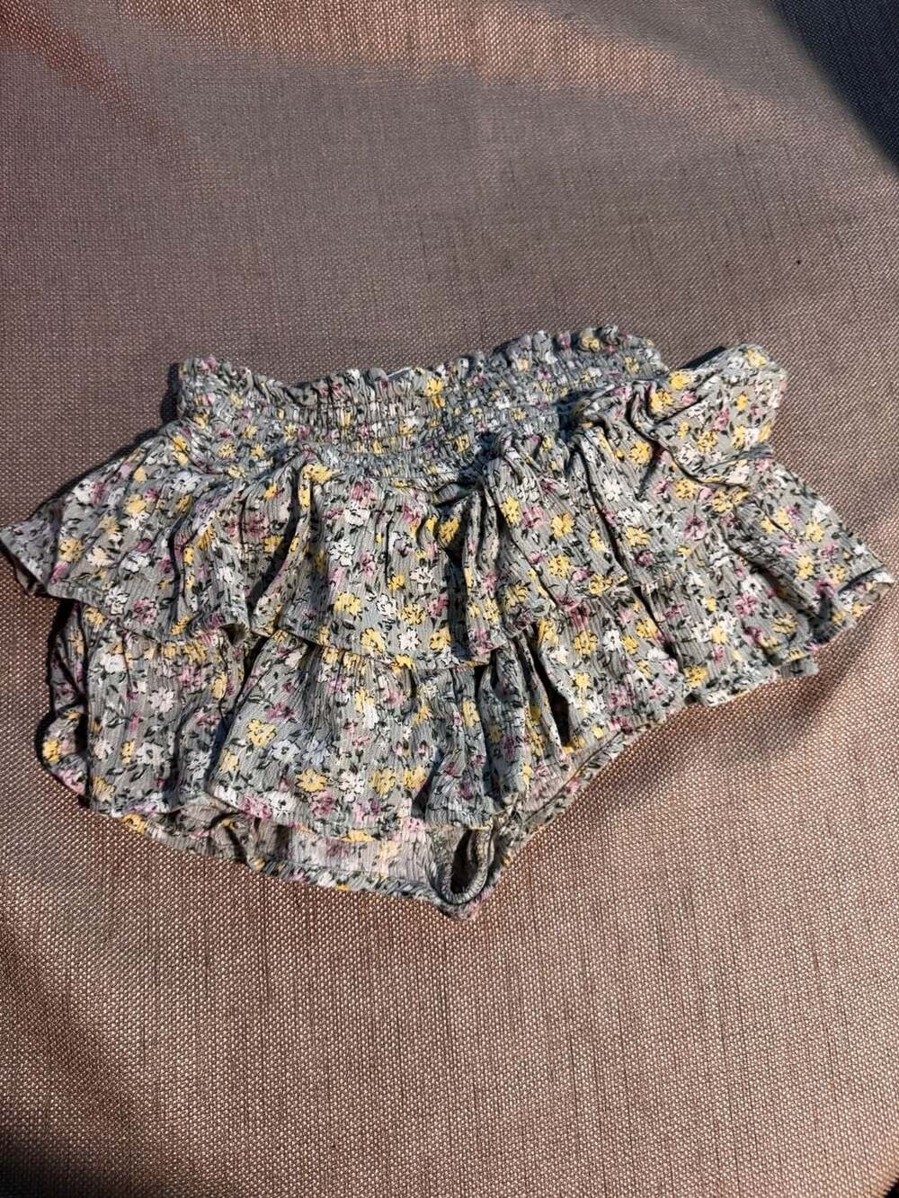 No Comment Girls Floral Print Ruffled Mini Skort